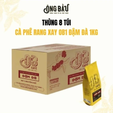 Ông Bầu Thùng 8 Túi Cà Phê Rang Xay OB1 1kg Đậm Đà - Giá Ưu Đãi 2.28 Triệu