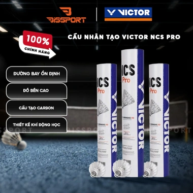 Ống Cầu Victor NCS Pro 12 quả Chính hãng - Bán nhân tạo Siêu bền, ổn định, chuẩn thi đấu - Giá tốt