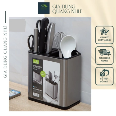 Ống Đựng Dao Kéo Đũa Thìa Inox Không Gỉ, Khe Thoát Nước, Tránh Bám Bụi, Nhỏ Gọn 90k