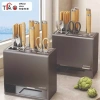 Ống Đựng Đũa Dao Kéo TÁOHOME - Hộp Thép Carbon Đa Năng, Để Bàn/Treo Tường, Khay Ráo Nước Chống ẩm, Giá 209.000₫