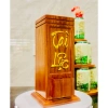 Ống đựng nhang gỗ tự nhiên khắc Tài Lộc triện vàng – có khay bật lửa tiện lợi 10