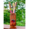 Ống đựng nhang vuông gỗ 24cm có chỗ bật tiện lợi – Thờ cúng chiêu tài lộc cao 8