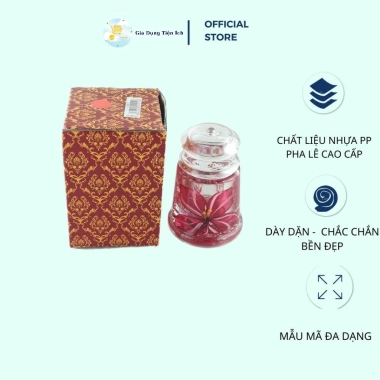 Ống Đựng Tăm Xỉa Răng Họa Tiết Hoa 5 Cánh Màu Tròn‑Vuông Cao Cấp Mta‑Mart2