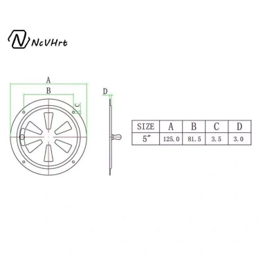 Ống gió tròn thép không gỉ 5 Inch - Lỗ thông hơi, núm mở nắp lưới tản nhiệt, giảm giá 191k