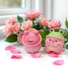 Ống Heo Đất Cute Mũ Ếch - Tiết kiệm tiền, chất liệu thạch cao, giảm giá 10k
