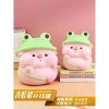Ống Heo Đất Cute Mũ Ếch - Tiết kiệm tiền, chất liệu thạch cao, giảm giá 10k 2