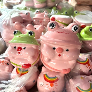Ống heo ếch sứ đựng tiền - Lợn đất cute trang trí, quà tặng dễ thương, giá ưu đãi 79.000₫