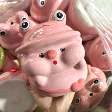 Ống heo ếch sứ đựng tiền - Lợn đất cute trang trí, quà tặng dễ thương, giá ưu đãi 79.000₫