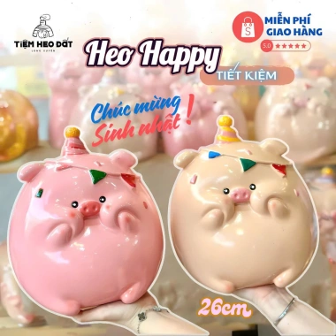 Ống Heo Happy Tiết Kiệm Chúc Mừng Sinh Nhật Loại 1 - Hàng Đẹp, Giá 149.999 tại Tiệm Heo Đất LX 7 Ống Heo Happy Tiết Kiệm Chúc Mừng Sinh Nhật Loại 1 - Hàng Đẹp, Giá 149.999 tại Tiệm Heo Đất LX 7