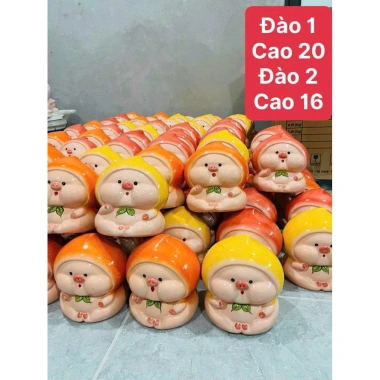Ống Heo Tiết Kiệm Hình Bé Đào Gốm Sứ Vẽ Tay Độc Đáo SamSam Ceramics Giá 115.000đ 2