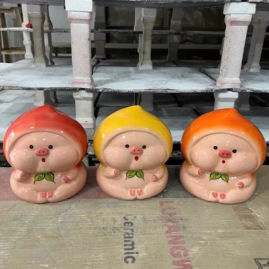 Ống Heo Tiết Kiệm Hình Bé Đào Gốm Sứ Vẽ Tay Độc Đáo SamSam Ceramics Giá 115.000đ 4
