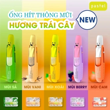 Ống hít mũi Pastel thông xoang hương bạc hà và trái cây Thái Lan giá chỉ 13.000đ
