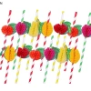 Ống hút giấy 3D Trái Cây Cotail 20cm - Lốc 50 cái NS, đa màu sắc, trang trí tiệc 4