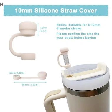 Ống hút silicon NS có nắp tái sử dụng, chống rò rỉ, chặn bụi, tương thích cốc trà - 35.090₫