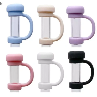 Ống hút silicon NS có nắp tái sử dụng, chống rò rỉ, chặn bụi, tương thích cốc trà - 35.090₫