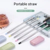 Ống Hút Silicone Gập Lại Kim Loại - Hộp Bảo Quản, Dễ Mang Đi Du Lịch, Nhà Bếp, Giá chỉ 63.400₫ 3