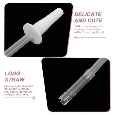 Ống Hút Thay Thế Silicon Mềm Tái Dụng kèm Cọ Vệ Sinh cho Bình Nước 220/275/320mm 37.730 VND