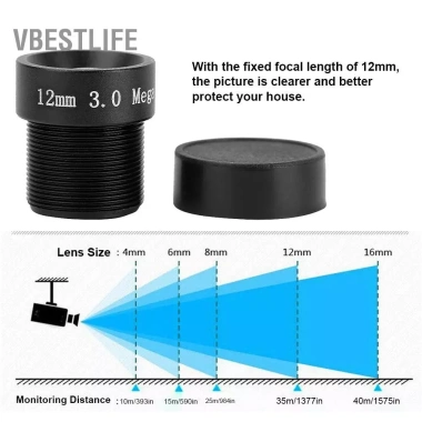 Ống kính camera VBESTLIFE 12mm góc rộng 3MP - Linh kiện thay thế giám sát thông minh an ninh - Giá 94.600₫