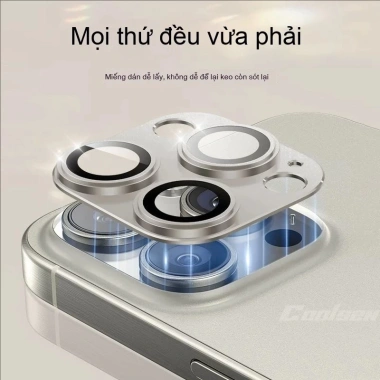 Ống Kính Giáp Kim Loại cho iPhone 17/16/15/14/13/12/11 Pro Max Plus - Chống Trầy, Bảo Vệ Đỉnh, Giá 49.500đ 2