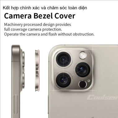 Ống Kính Giáp Kim Loại cho iPhone 17/16/15/14/13/12/11 Pro Max Plus - Chống Trầy, Bảo Vệ Đỉnh, Giá 49.500đ 5