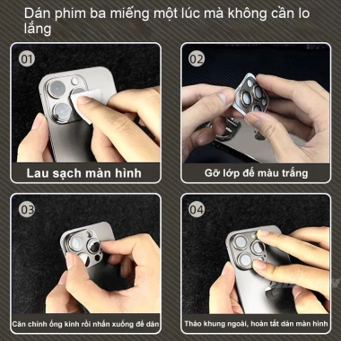 Ống Kính Giáp Kim Loại cho iPhone 17/16/15/14/13/12/11 Pro Max Plus - Chống Trầy, Bảo Vệ Đỉnh, Giá 49.500đ 6