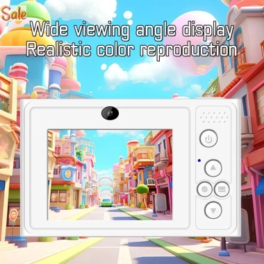 Ống kính kép 48MP 2.8 inch 4K zoom 16X flash - máy ảnh cho trẻ em, quà sinh nhật 4