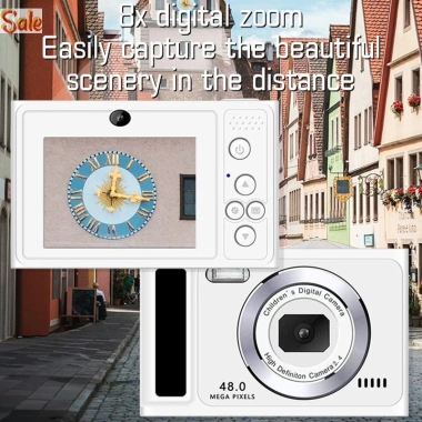 Ống kính kép 48MP 2.8 inch 4K zoom 16X flash - máy ảnh cho trẻ em, quà sinh nhật 6