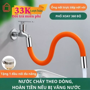 Ống nối vòi nước 360 xoay, dài 20/30/50cm kèm đa năng - Giá 27.000 VND