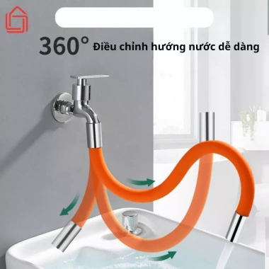 Ống nối vòi nước 360 xoay, dài 20/30/50cm kèm đa năng - Giá 27.000 VND