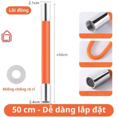 Ống nối vòi nước 360 xoay, dài 20/30/50cm kèm đa năng - Giá 27.000 VND 8 Ống nối vòi nước 360 xoay, dài 20/30/50cm kèm đa năng - Giá 27.000 VND 8