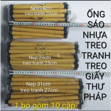 Ống sáo nhựa treo tranh, giấy thư pháp - Bộ 10 cặp, giảm giá 49.000đ