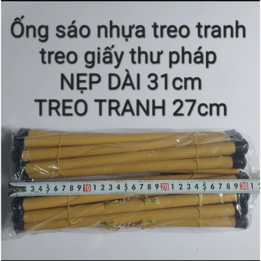 Ống sáo nhựa treo tranh, giấy thư pháp - Bộ 10 cặp, giảm giá 49.000đ