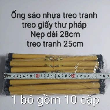 Ống sáo nhựa treo tranh, giấy thư pháp - Bộ 10 cặp, giảm giá 49.000đ