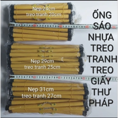 Ống sáo nhựa treo tranh, giấy thư pháp - Bộ 10 cặp, giảm giá 49.000đ