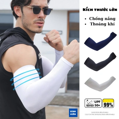 Ống Tay Áo Chống Nắng UPF50+ XXL Vải Thun Lạnh - Găng Tay UV Nam Cánh Tay Lớn 3 Ống Tay Áo Chống Nắng UPF50+ XXL Vải Thun Lạnh - Găng Tay UV Nam Cánh Tay Lớn 3