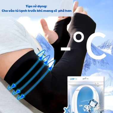 Ống Tay Áo Chống Nắng UPF50+ XXL Vải Thun Lạnh - Găng Tay UV Nam Cánh Tay Lớn