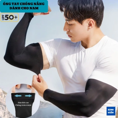 Ống Tay Áo Chống Nắng UPF50+ XXL Vải Thun Lạnh - Găng Tay UV Nam Cánh Tay Lớn