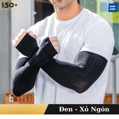 Ống Tay Áo Chống Nắng UPF50+ XXL Vải Thun Lạnh - Găng Tay UV Nam Cánh Tay Lớn