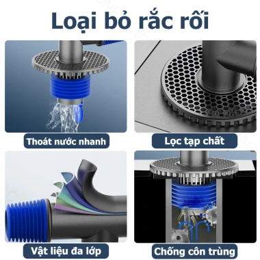 Ống thoát nước sàn ba chiều khử mùi, kết nối máy giặt - Giá ưu đãi 129,203 VND 2