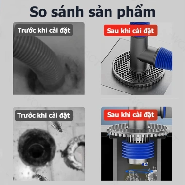 Ống thoát nước sàn ba chiều khử mùi, kết nối máy giặt - Giá ưu đãi 129,203 VND 8