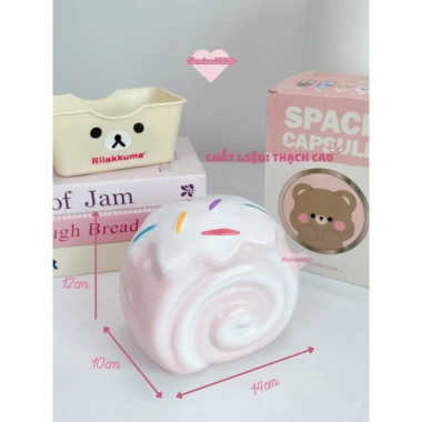 Ống tiết kiệm Bánh Cuộn Kem cute lỗ tròn C12xD14xR10 Quà tặng, trang trí, đựng tiền TIEMHEOSODA 2 Ống tiết kiệm Bánh Cuộn Kem cute lỗ tròn C12xD14xR10 Quà tặng, trang trí, đựng tiền TIEMHEOSODA 2