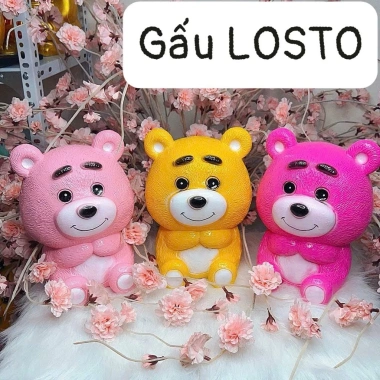 Ống tiết kiệm Gấu Xù ĐẠI – Heo đất trang trí phòng khách LD09 – Chỉ 85.000₫