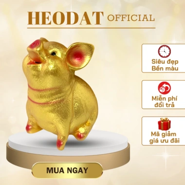 Ống Tiết Kiệm Heo Hot Dáng Ngồi Vàng Đồng - Trang Trí, Giá Ưu Đãi 79.000đ