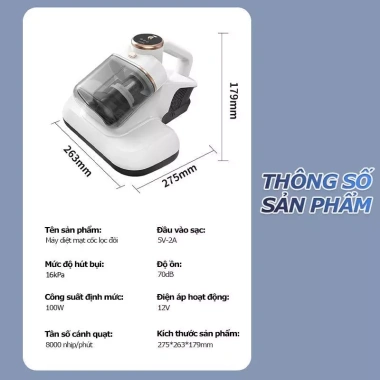 ONR Máy Hút Bụi Giường Nệm 10KPa Siêu Âm UV Khử Khuẩn Loại Bỏ Lông Thú Cưng Giá Ưu Đãi 769k