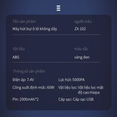 ONR Máy Hút và Thổi Bụi Cầm Tay Siêu Nhẹ 380g, Sạc Pin, Dùng Cho Ô Tô - 395.000₫ 9