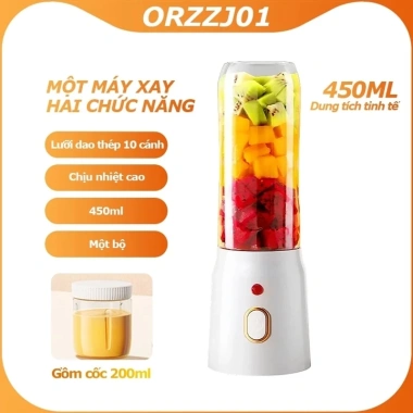 ONR Máy Xay Mini Sinh Tố Cầm Tay 450ml 2 Cối Cốc Trái Cây Sạc USB 185.000đ