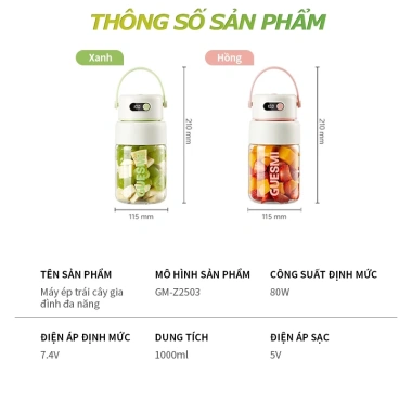 ONR Máy Xay Sinh Tố Cầm Tay Đa Năng 700/1.000ml - Hiển Thị Thông Minh, Giá 520k