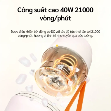 OOKAS Máy Xay Sinh Tố Di Động 500ml Xay Đá 10 Lưỡi Pin Lớn Sạc Nhanh Type‑C Giá 149.000₫