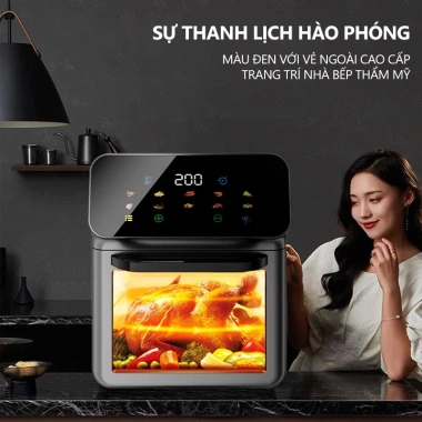 OOKAS Nồi Chiên Không Dầu 16L Đa Năng, Màn Hình Cảm Ứng LED, Giảm Giá 1.190.000 VND 4