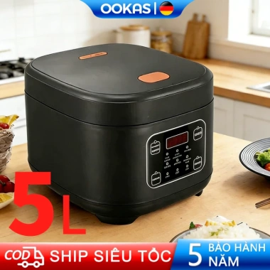 OOKAS Nồi Cơm Điện Đa Năng 6L 220V - Chảo Chống Dính, Giá Ưu Đãi 399.000₫